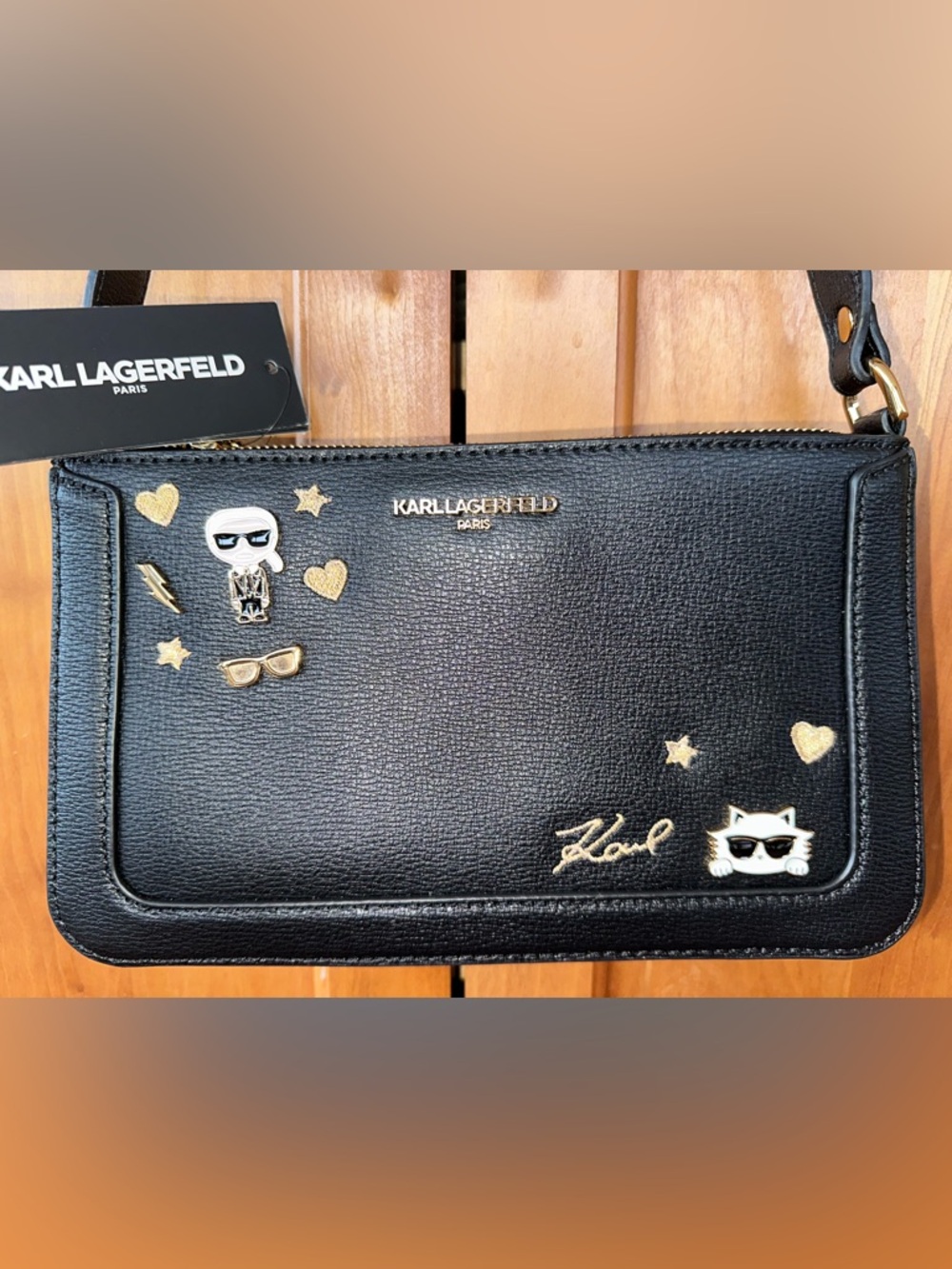 Karl Lagerfeld Paris Embellished Leather Shoulder Bag – NWT | Karl & Choupette - Picture 2 of 12